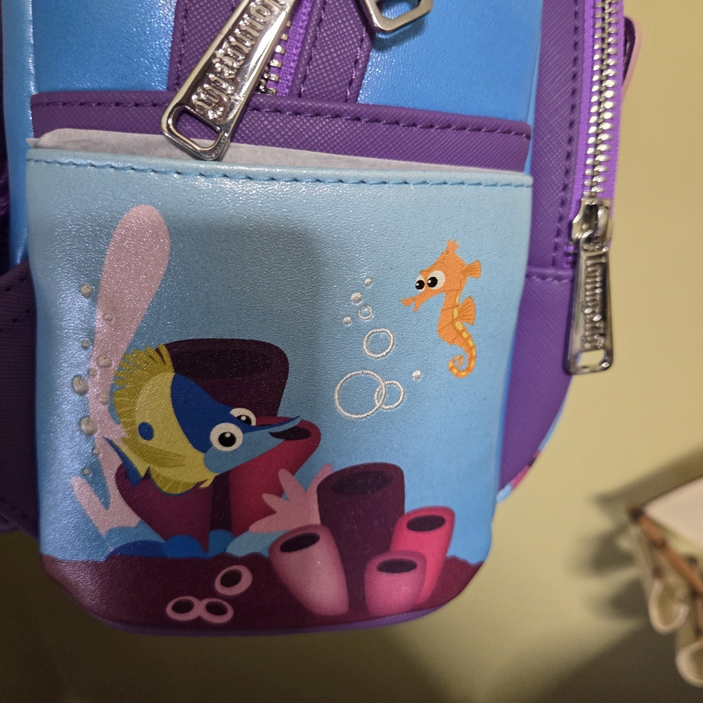 Loungefly Pixar Blue and Pink Backpack - Picture 4 of 4